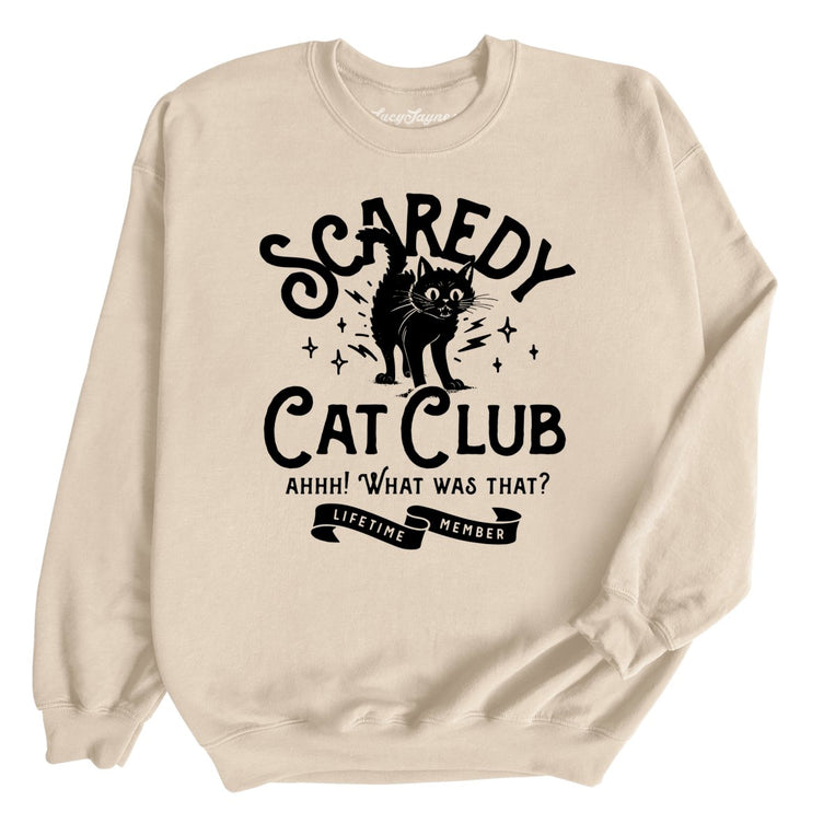 Scaredy Cat Club Graphic Sweatshirt - Sand