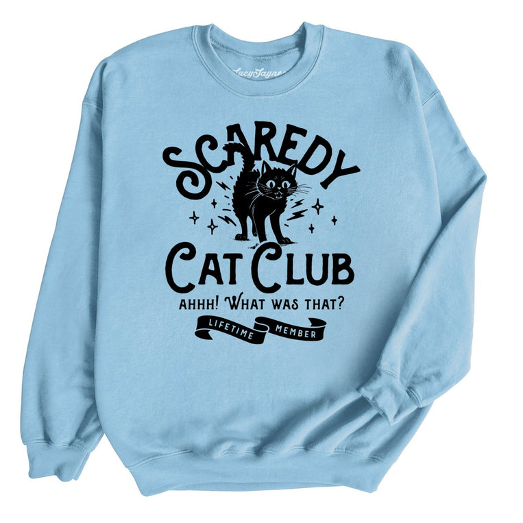 Scaredy Cat Club Graphic Sweatshirt - Light Blue