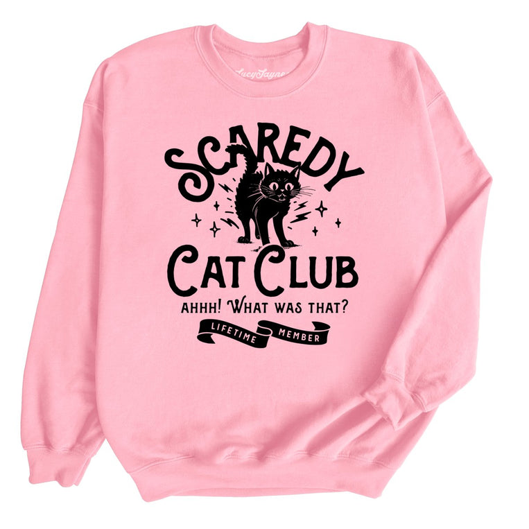 Scaredy Cat Club Graphic Sweatshirt - Light Pink