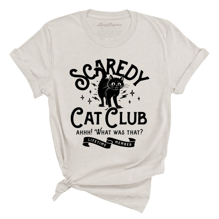 Scaredy Cat Club Graphic Tee - Heather Dust