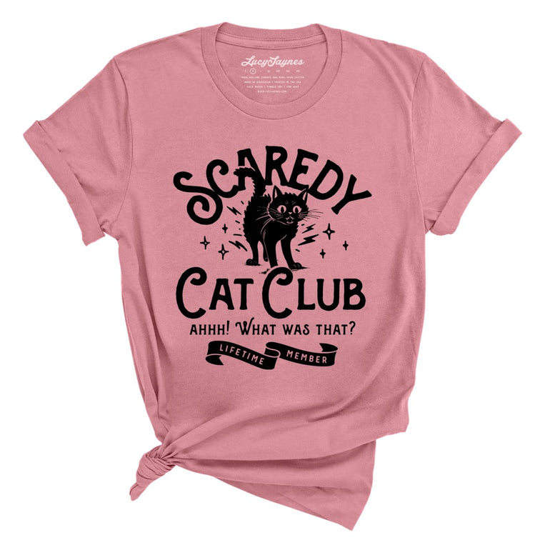 Scaredy Cat Club Graphic Tee - Mauve