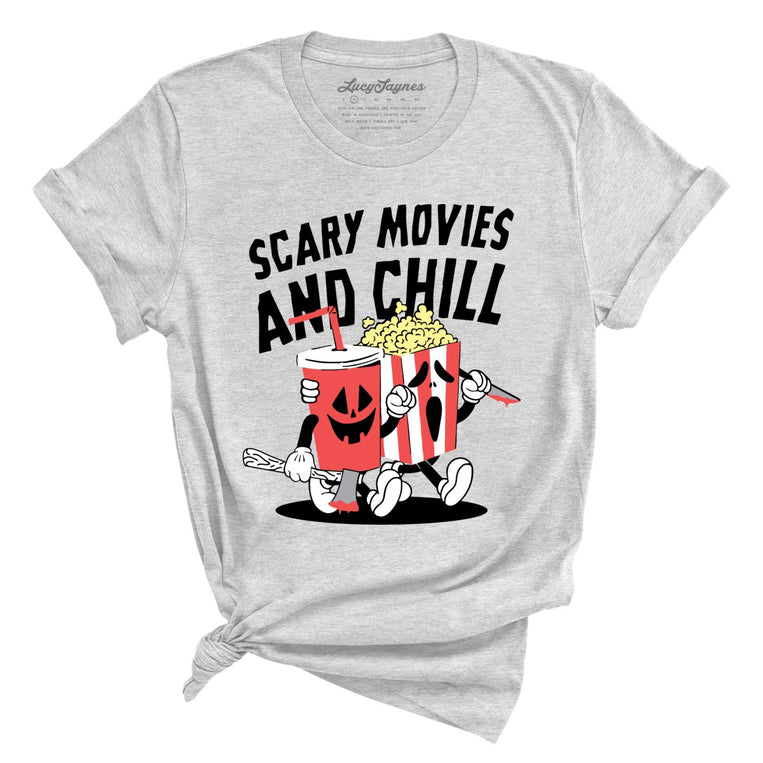 Scary Movies and Chill Graphic Tee - Athletic Heather