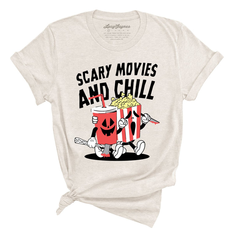 Scary Movies and Chill Graphic Tee - Heather Dust