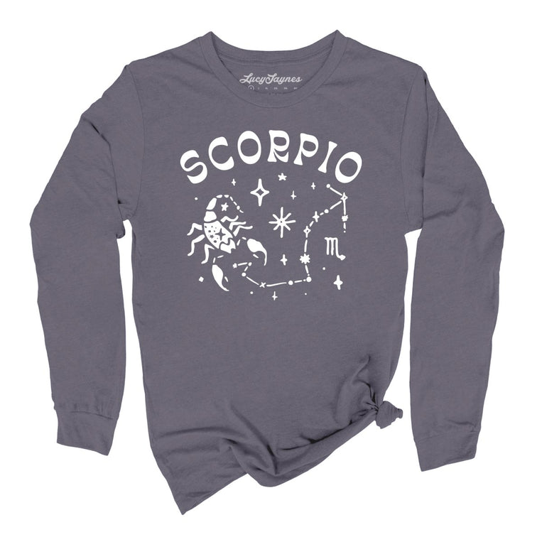 Scorpio Graphic Long Sleeve Tee - Storm