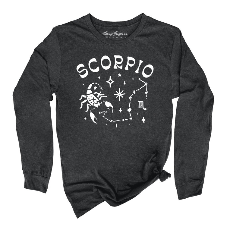 Scorpio Graphic Long Sleeve Tee - Dark Grey Heather