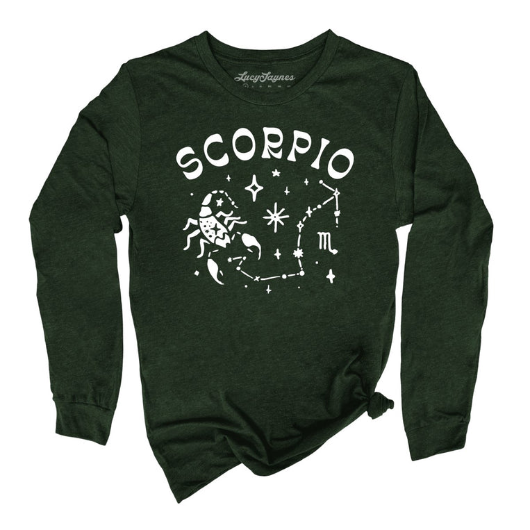 Scorpio Graphic Long Sleeve Tee - Heather Forest