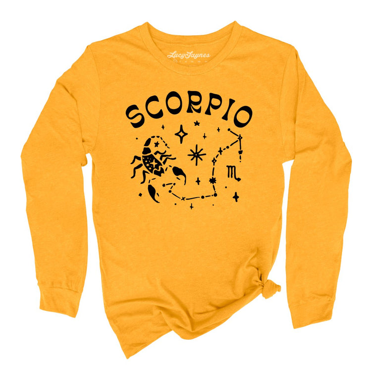 Scorpio Graphic Long Sleeve Tee - Gold