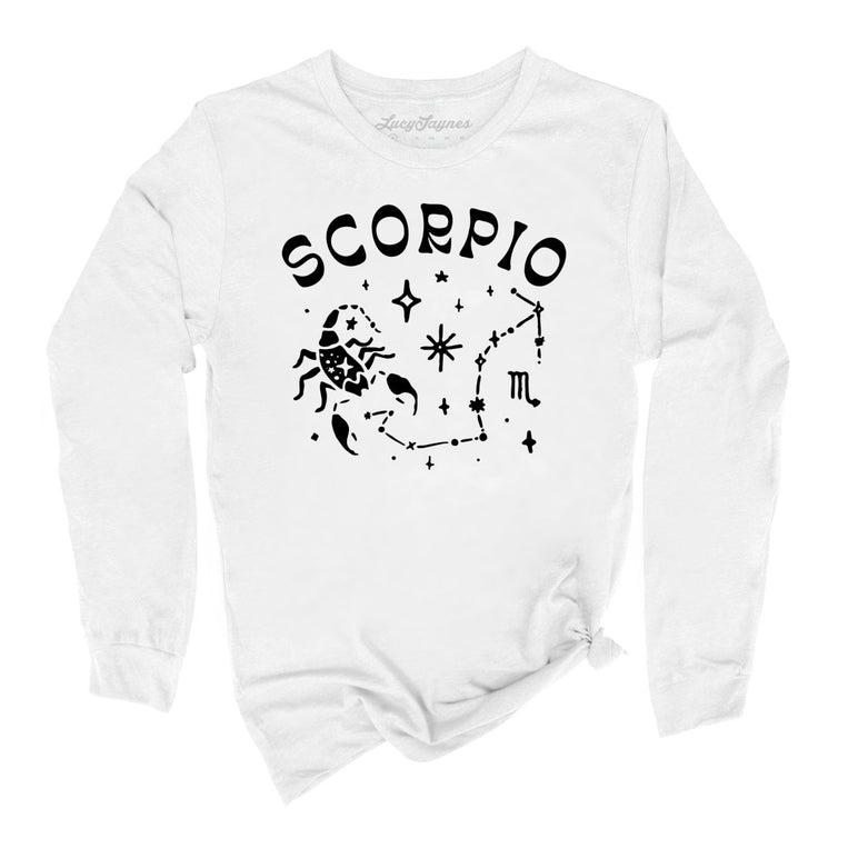 Scorpio Graphic Long Sleeve Tee - White