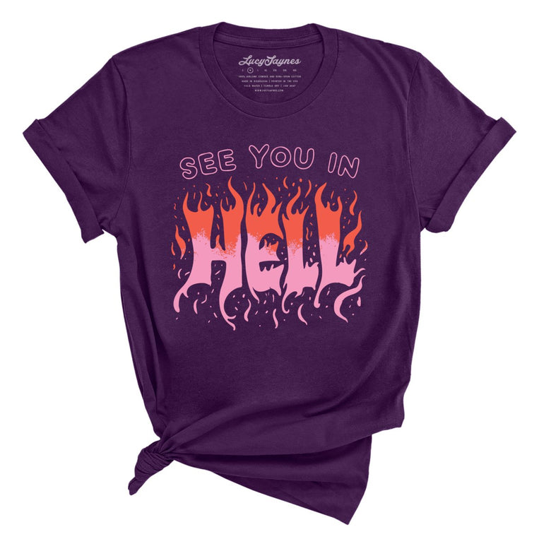 See You In Hell Graphic Tee - Team Purple