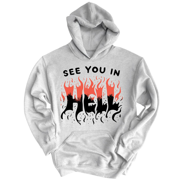 See You In Hell Graphic Hoodie - Grey Heather