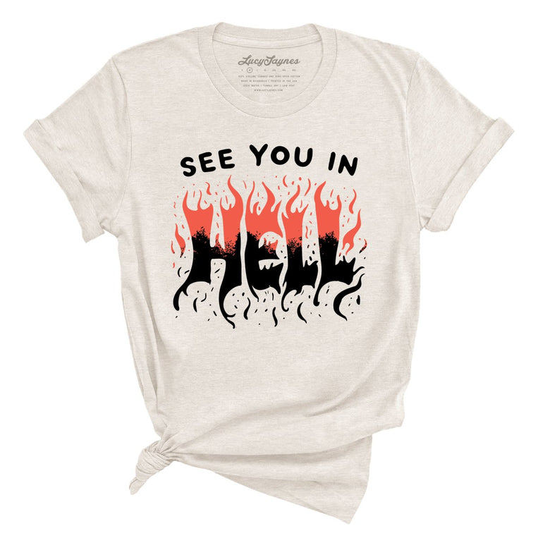 See You In Hell Graphic Tee - Heather Dust