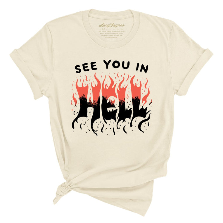 See You In Hell Graphic Tee - Soft Cream