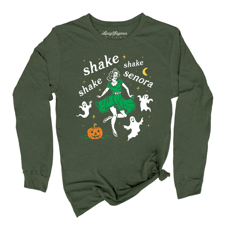 Shake Shake Shake Senora Graphic Long Sleeve Tee - Military Green