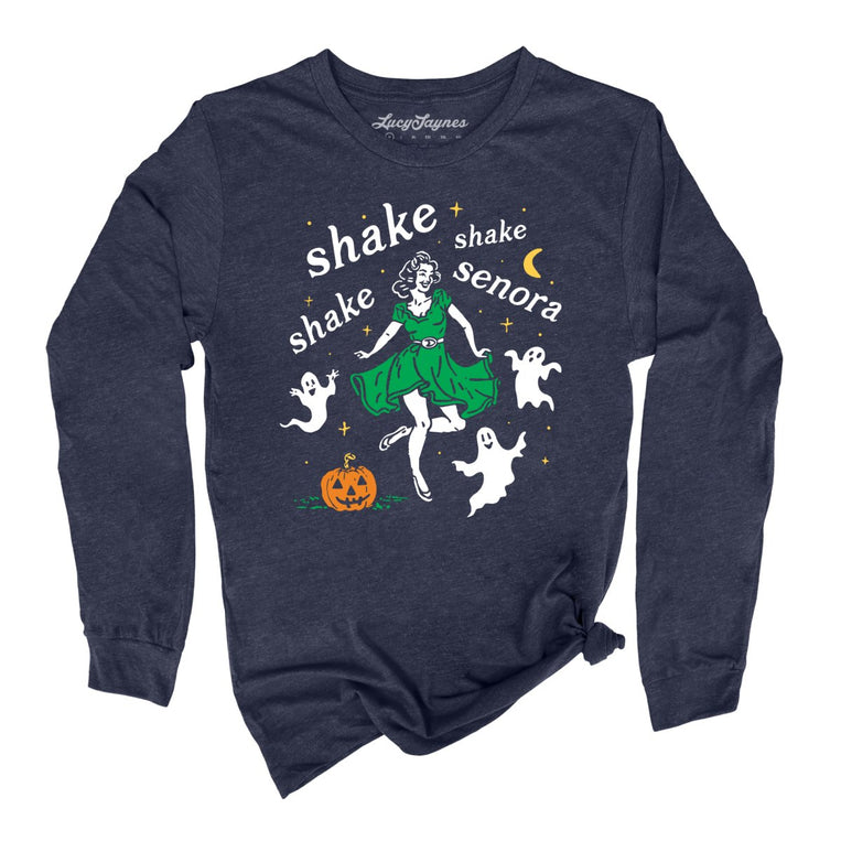 Shake Shake Shake Senora Graphic Long Sleeve Tee - Heather Navy