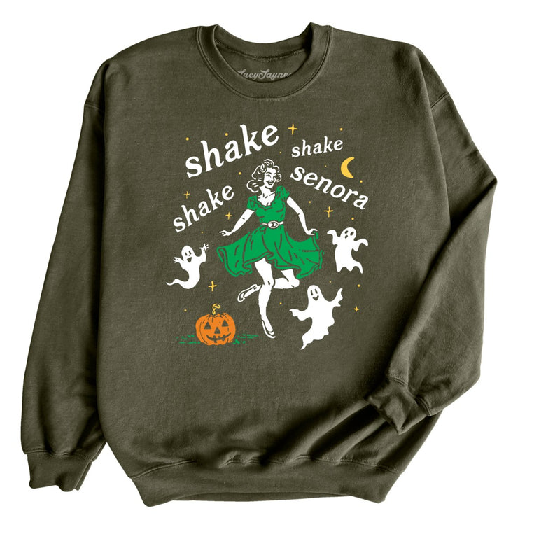 Shake Shake Shake Senora Graphic Sweatshirt - Military Green