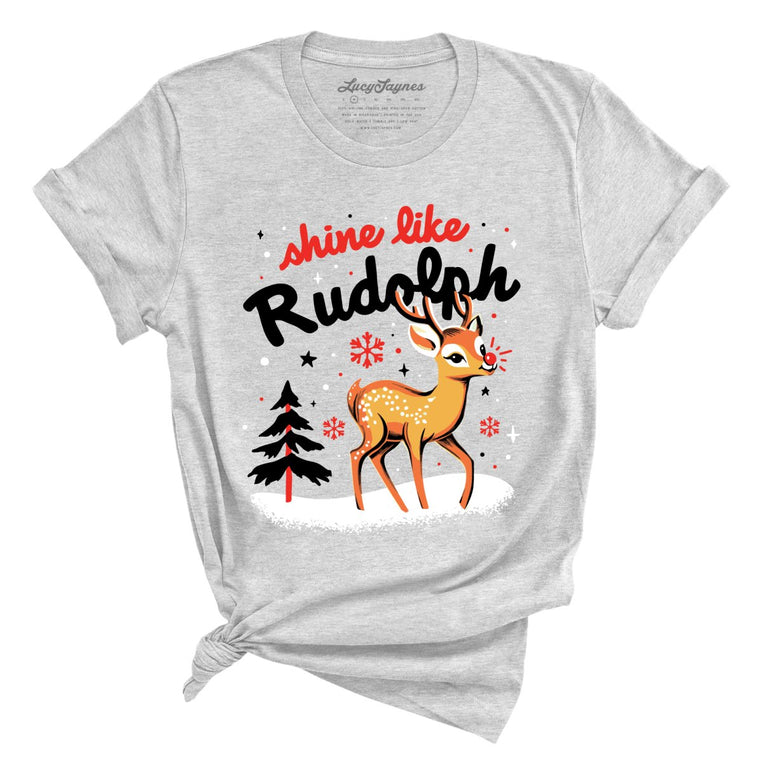 Shine Like Rudolph Graphic Tee - Athletic Heather