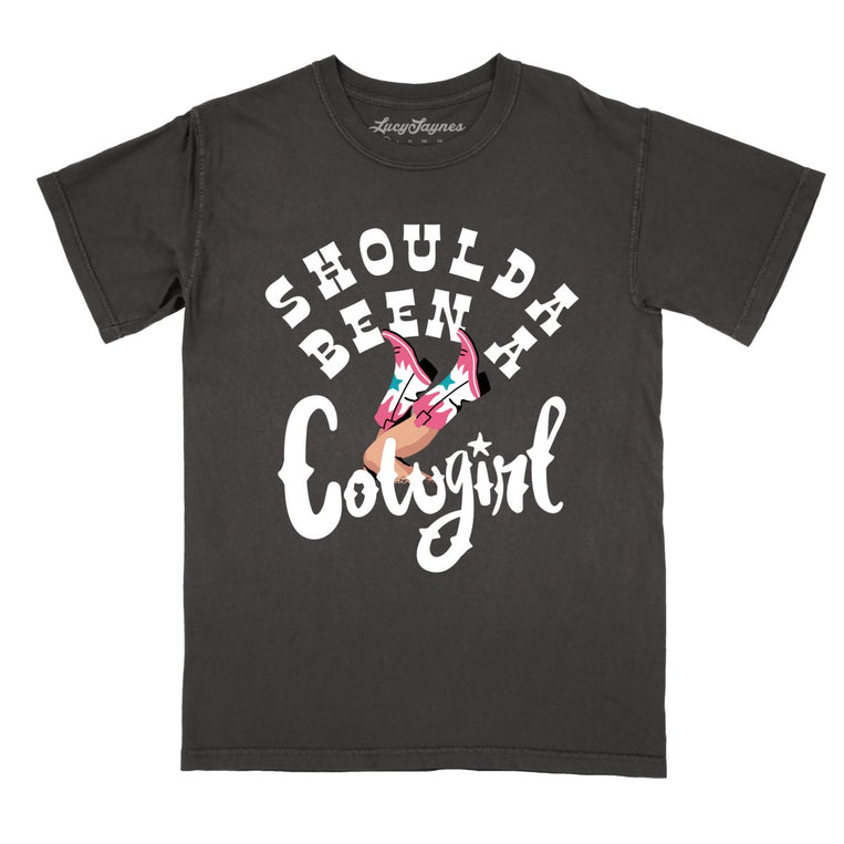 Should of Been a Cowgirl Comfort Colors Graphic Tee - Pepper