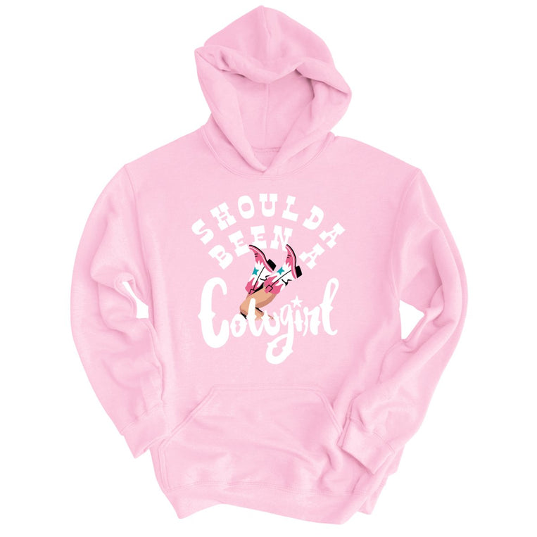 Should of Been a Cowgirl Graphic Hoodie - Light Pink