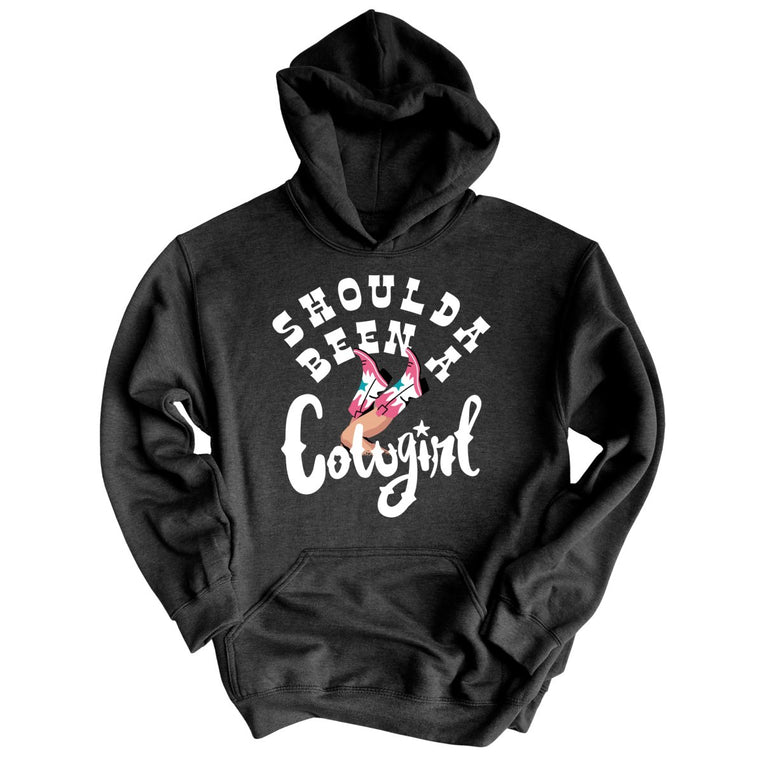 Should of Been a Cowgirl Graphic Hoodie - Charcoal Heather