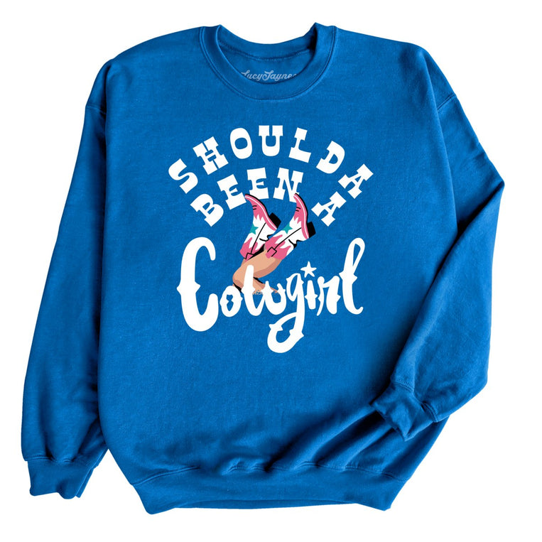 Should of Been a Cowgirl Graphic Sweatshirt - Royal