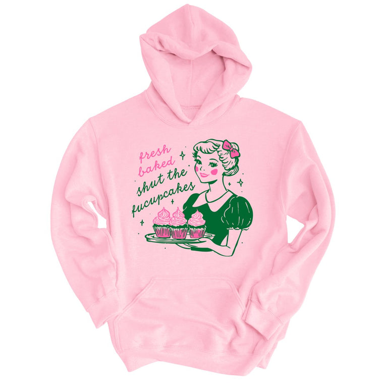 Shut The Fucupcakes Graphic Hoodie - Light Pink