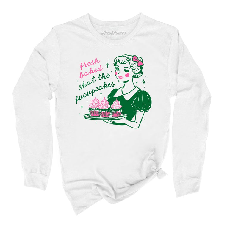 Shut The Fucupcakes Graphic Long Sleeve Tee