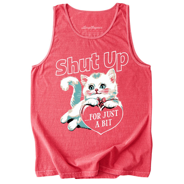 Shut Up For Just A Bit Comfort Colors Graphic Tank Top - Watermelon