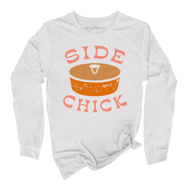 Side Chick Graphic Long Sleeve Tee - Ash
