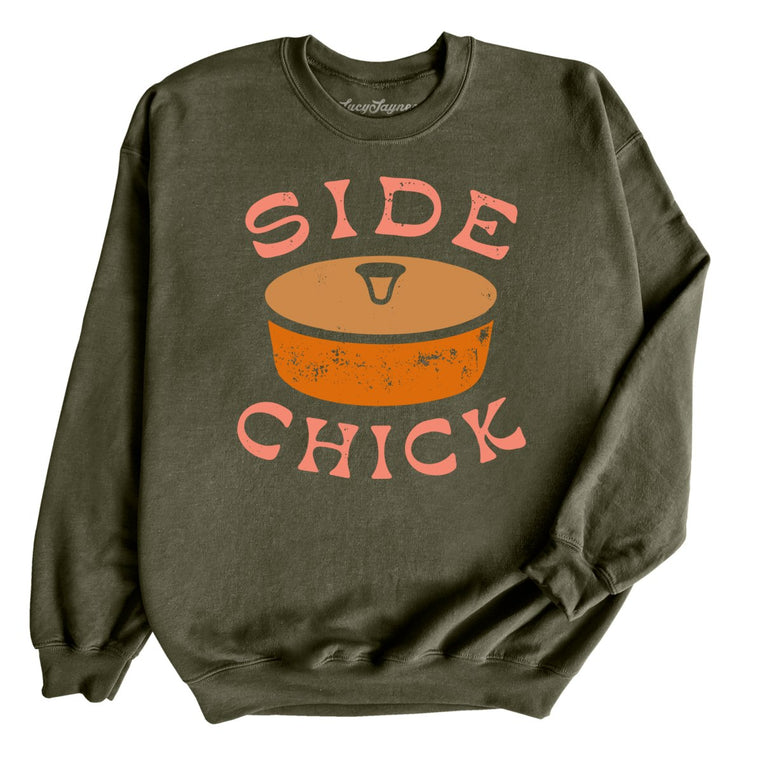 Side Chick Graphic Sweatshirt - Military Green