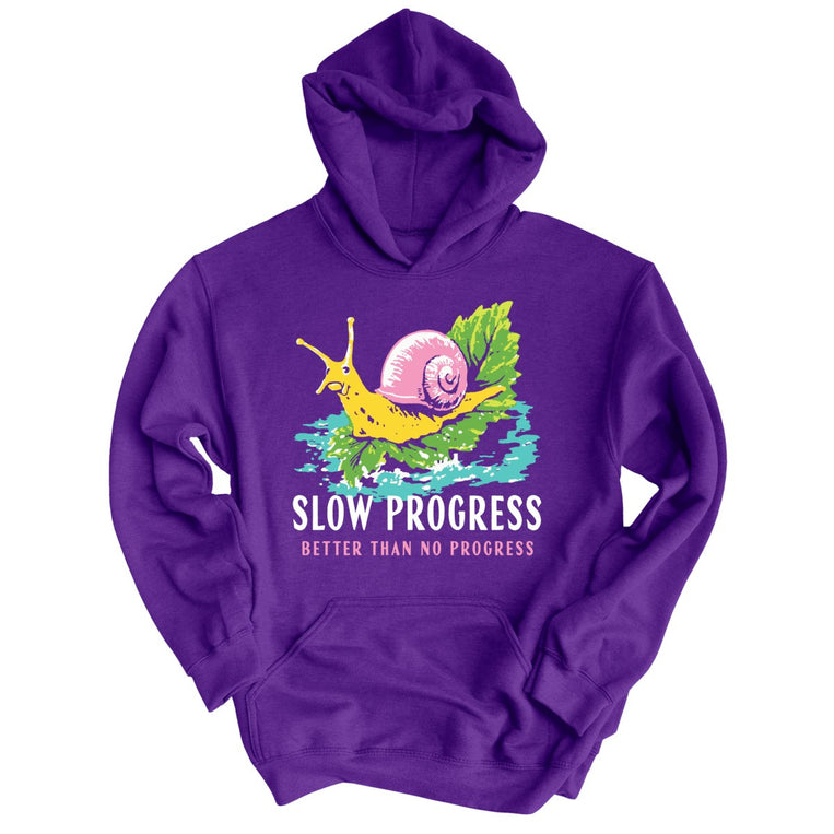 Slow Progress Better Than No Progress Graphic Hoodie - Purple