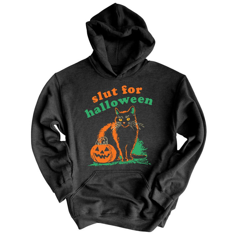 Slut For Halloween Graphic Hoodie - Charcoal Heather
