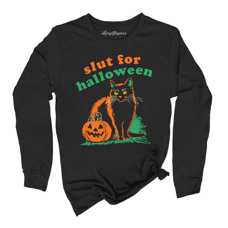 Slut For Halloween Graphic Long Sleeve Tee