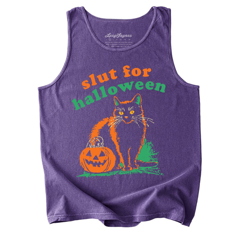 Slut For Halloween Comfort Colors Graphic Tank Top - Grape