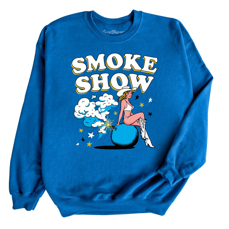 Smoke Show Babe Graphic Sweatshirt - Royal