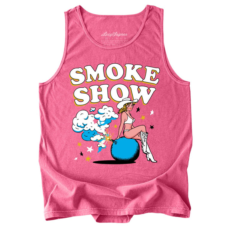 Smoke Show Babe Comfort Colors Graphic Tank Top - Crunchberry
