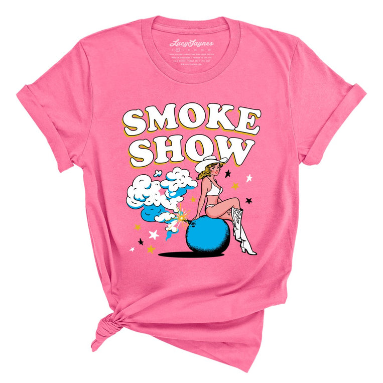 Smoke Show Babe Graphic Tee - Charity Pink