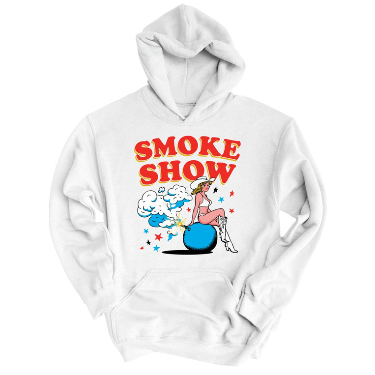 Smoke Show Babe Graphic Hoodie - White