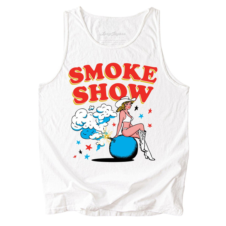 Smoke Show Babe Comfort Colors Graphic Tank Top - White