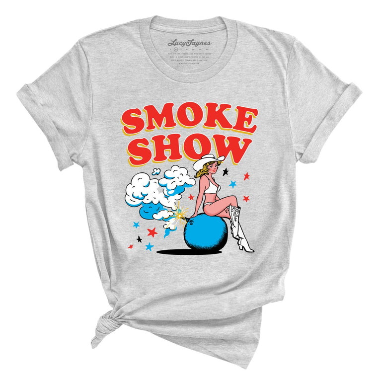 Smoke Show Babe Graphic Tee - Athletic Heather
