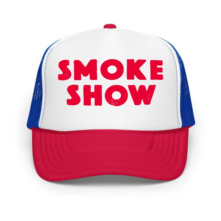 Smoke Show Classic Foam Trucker Hat - White/Royal/Red