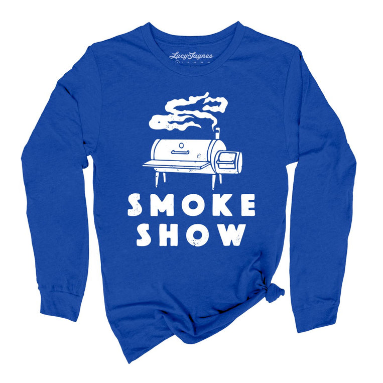 Smoke Show Grill Graphic Long Sleeve Tee - True Royal