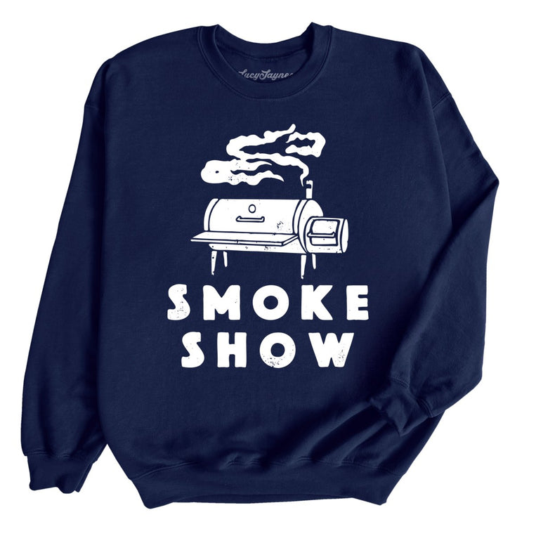 Smoke Show Grill Graphic Sweatshirt - Navy