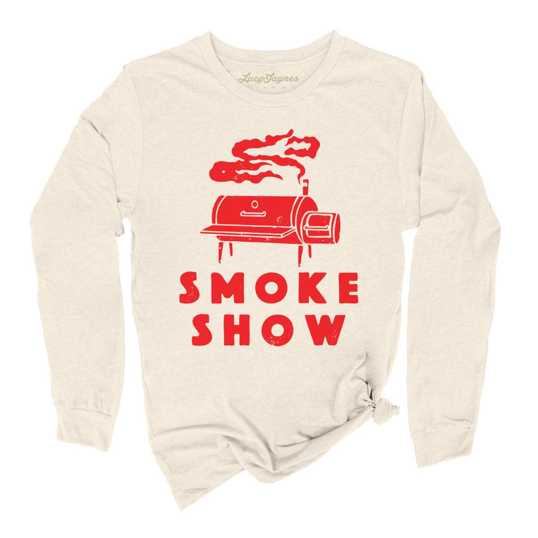 Smoke Show Grill Graphic Long Sleeve Tee - Natural