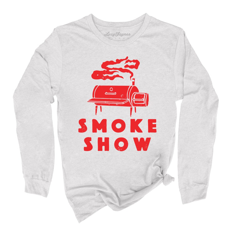 Smoke Show Grill Graphic Long Sleeve Tee - Ash