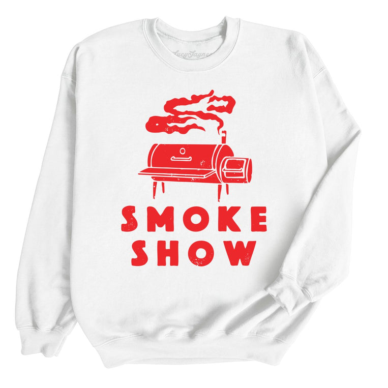 Smoke Show Grill Graphic Sweatshirt - White