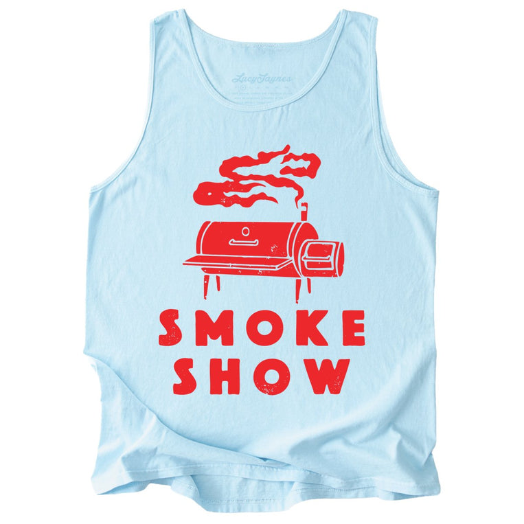 Smoke Show Grill Comfort Colors Graphic Tank Top - Chambray