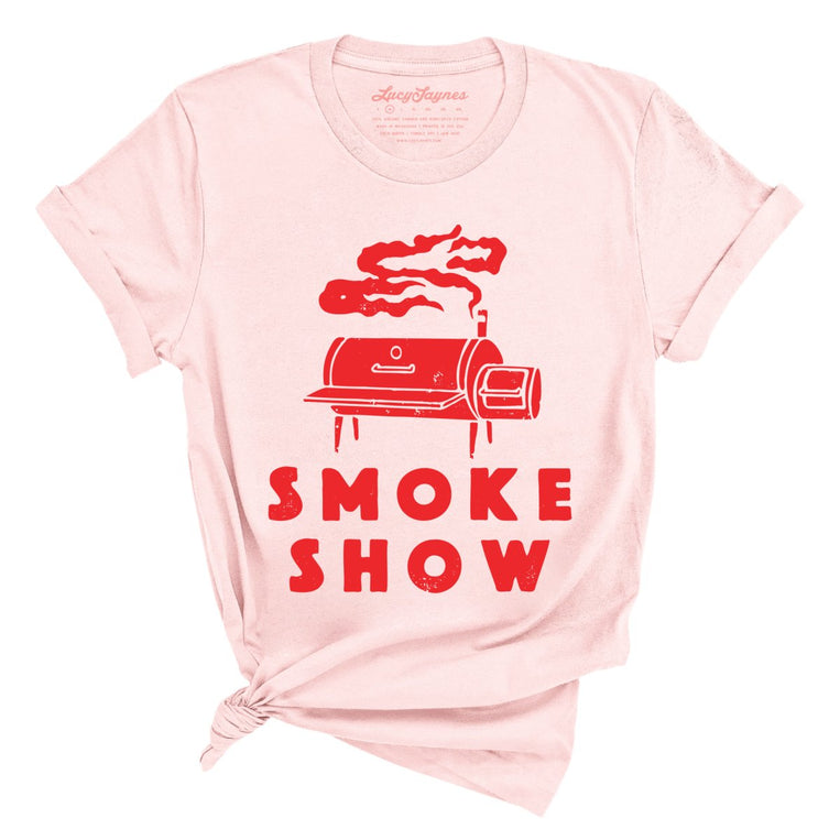 Smoke Show Grill Graphic Tee - Soft Pink