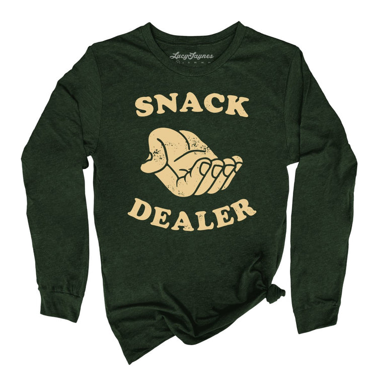 Snack Dealer Graphic Long Sleeve Tee - Heather Forest
