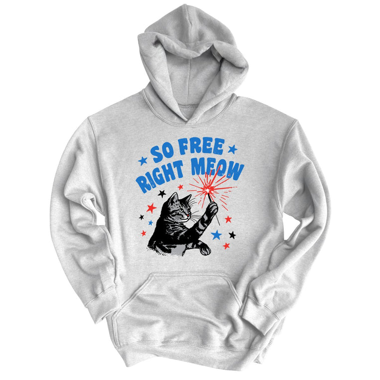 So Free Right Meow Graphic Hoodie - Grey Heather