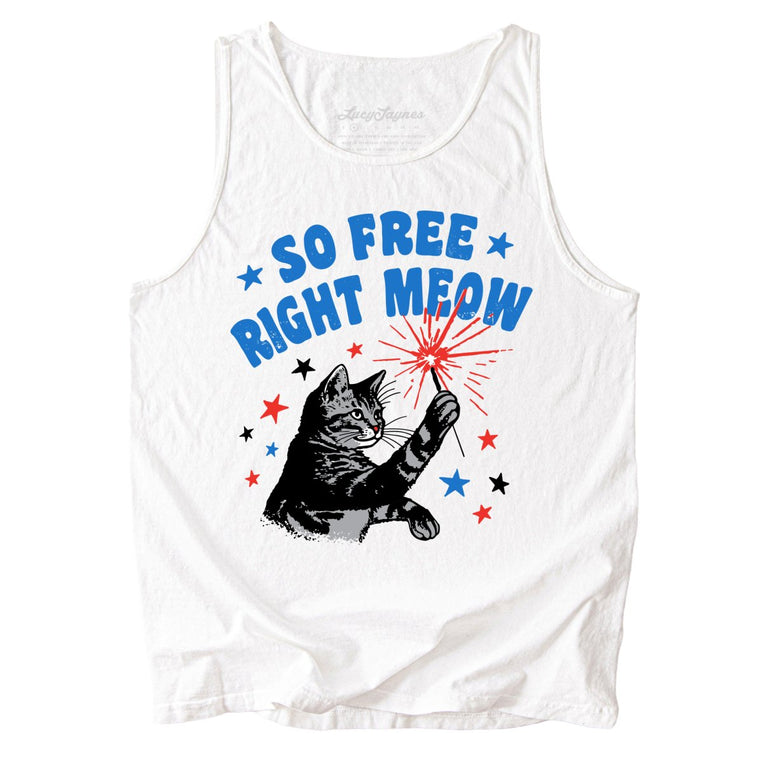 So Free Right Meow Comfort Colors Graphic Tank Top